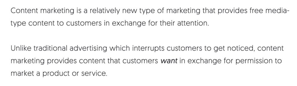 Content marketing definition given by Neil Patel