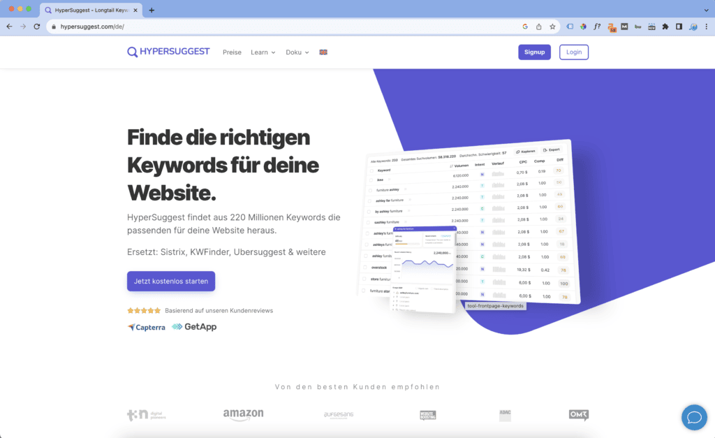 In einer digitalen Ära, in der Suchmaschinenoptimierung (SEO) und Pay-per-Click (PPC) Werbung einen entscheidenden Wettbewerbsvorteil bieten, sind innovative Tools, die bei der Keyword-Recherche unterstützen, unerlässlich. Eines dieser Tools ist Hypersuggest, eine fortschrittliche Lösung, die weit über das bietet, was konventionelle Keyword-Tools liefern können. In diesem Abschnitt werden wir uns näher mit den Funktionen, Vorteilen und Einsatzmöglichkeiten von Hypersuggest beschäftigen.