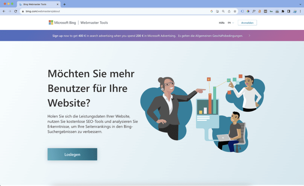 Während Google ohne Zweifel die dominierende Suchmaschine auf dem Markt ist, darf man die Relevanz von Bing nicht unterschätzen. Bing, entwickelt von Microsoft, hat weltweit einen signifikanten Marktanteil und ist für viele Nutzer die bevorzugte Suchmaschine. Daher ist es für Unternehmen unerlässlich, ihre Präsenz auch auf Bing zu optimieren. Die Bing Webmaster Tools (BWT) sind dabei Ihr Schlüsselinstrument. Bei ANN2thrive legen wir Wert darauf, jede Chance zu nutzen, um die Sichtbarkeit unserer Kunden zu maximieren – und das schließt Bing definitiv mit ein.