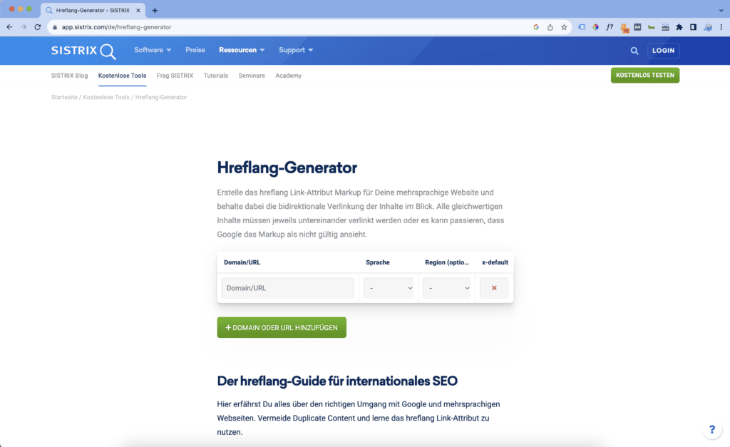 In der heutigen globalisierten Welt ist es für Unternehmen unerlässlich geworden, ihre Online-Präsenz über kulturelle und sprachliche Grenzen hinweg auszudehnen. Dies stellt Webmaster jedoch vor die Herausforderung, sicherzustellen, dass ihre Inhalte für die richtigen Zielgruppen in den Suchmaschinenergebnissen angezeigt werden. Hier kommt der Sistrix Hreflang Generator ins Spiel – ein effizientes Tool, das dabei hilft, hreflang-Tags korrekt zu implementieren und so das globale SEO-Potenzial einer Webseite voll auszuschöpfen.