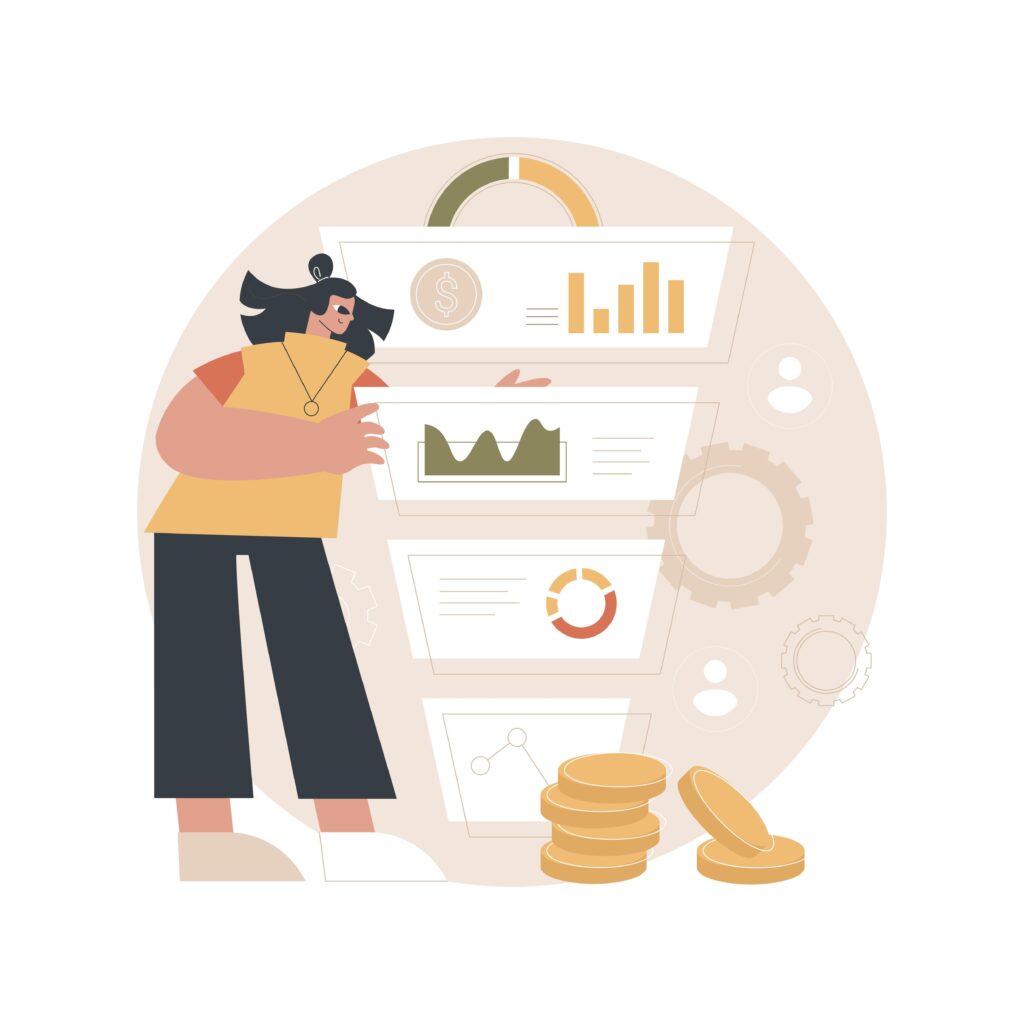 Marketing-Trichter abstraktes Konzept Illustration