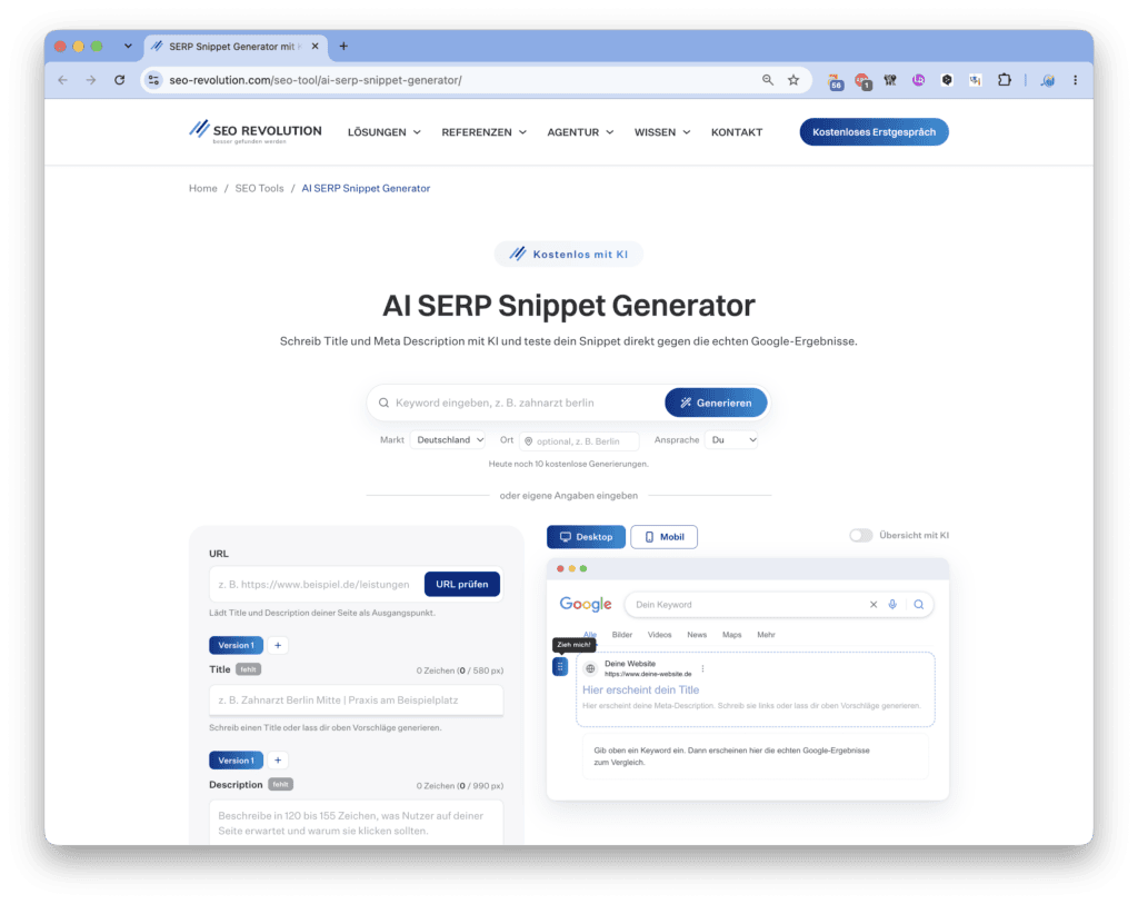AI SERP Snippet Generator