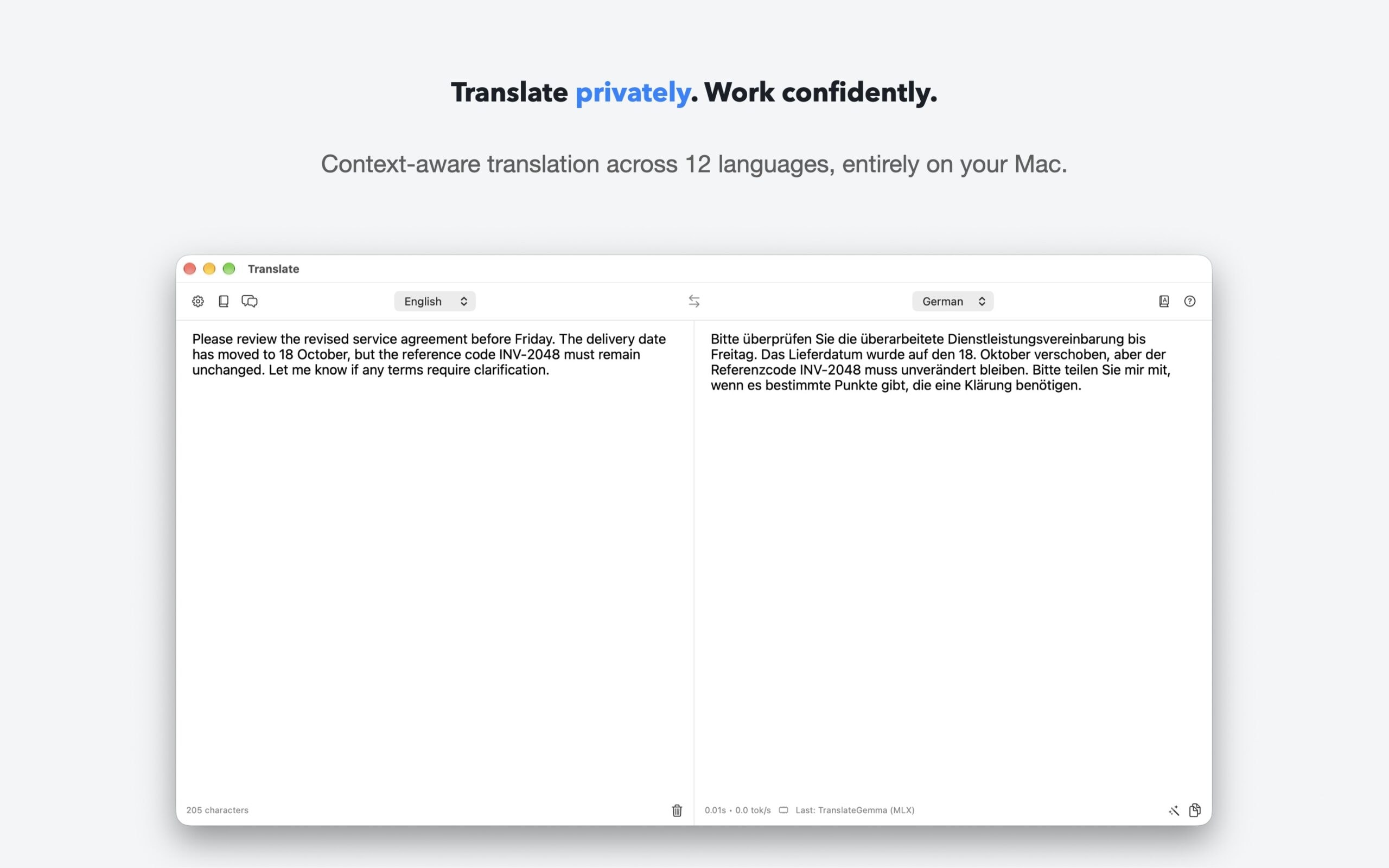 TranslAI Main Translation Window